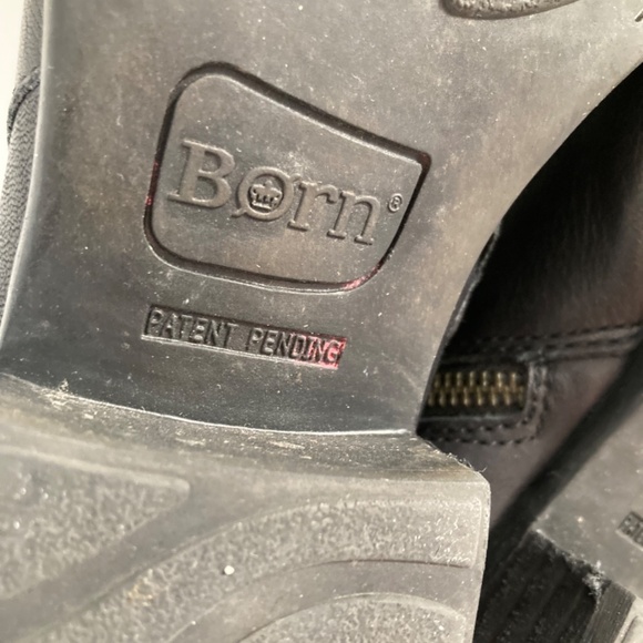 Born Ozark Women's Leather Ankle Boots Booties Side Zip Buckles 7M Black EUC - Picture 8 of 14